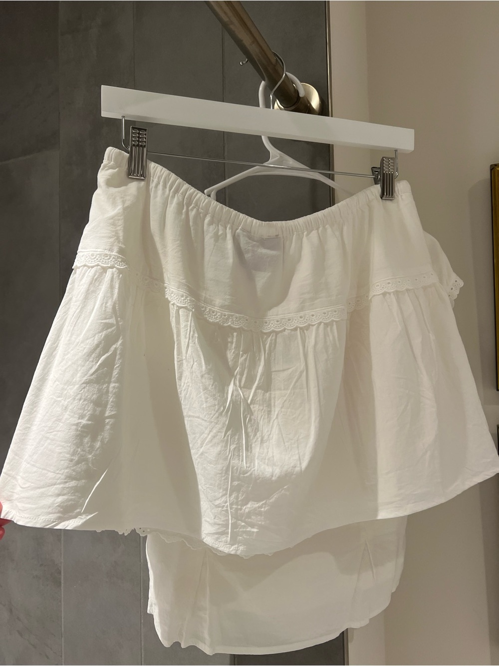 Reformation White Valetta Two Piece Eyelet Top & Skirt Set - Picture 6 of 6